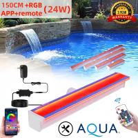 Pool Waterfall Spillway Fountain Acrylic RGB LED Strip 30-120cm Swimming Pool Garden Light Decor
