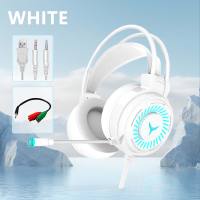 MKEPS Gaming Headphones LED Wired Headset Noise Canceling With Microphone For PC Laptop Computer
