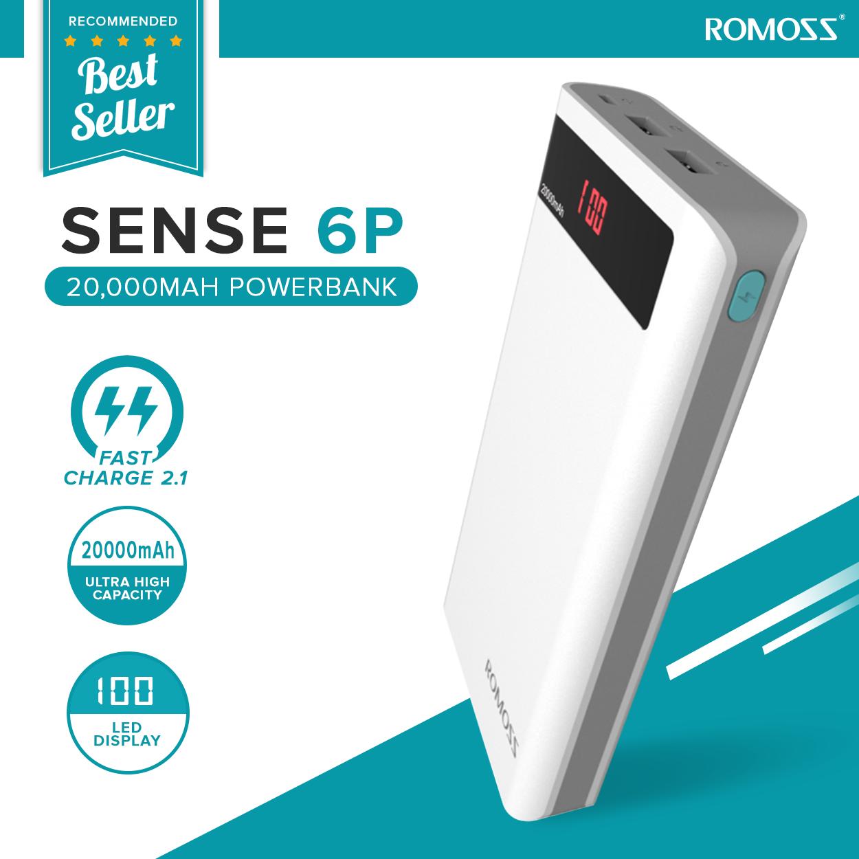 ROMOSS Sense 6P PH80 20000mAh Power Bank (White)