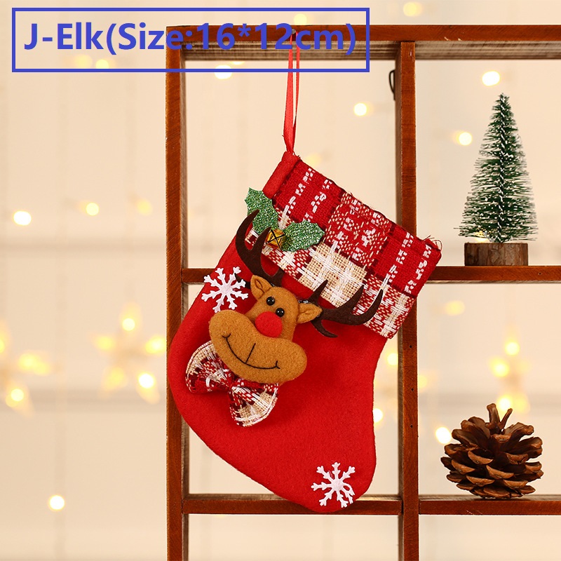 Christmas Candy Bags Large Capacity Sock 3D Santa Snowman Elk Christmas Treat Bags Stockings Gift Hanging Socks for Christmas Tree Garden