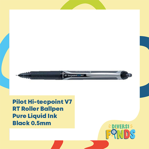 Pilot Hi-tecpoint V7 RT Roller Ballpen or Refill Pure Liquid Ink 0.5mm in Black or Blue