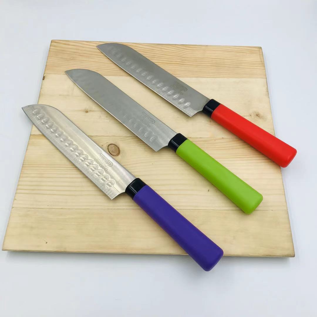 Chefs Knife Full Taper Grinding Plastic Red Handle Height Stainless