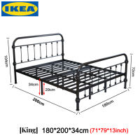 IKEA Iron Bed Frame King＆Queen size high load-bearing Metal Double Single size bed Stainless Steel