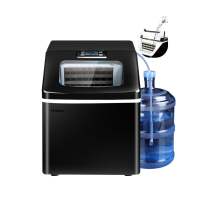 Hicon Stainless Steel Ice Maker Machine - 25KG/24H High Capacity 24 Cubes in 10-15 Mins 160 Ice Storage 3-Way Water Inlet (Tap/Barrel/Manual) Smart Touch Control Auto Cleaning Adjustable Ice Size 220V for Home Office Philippines