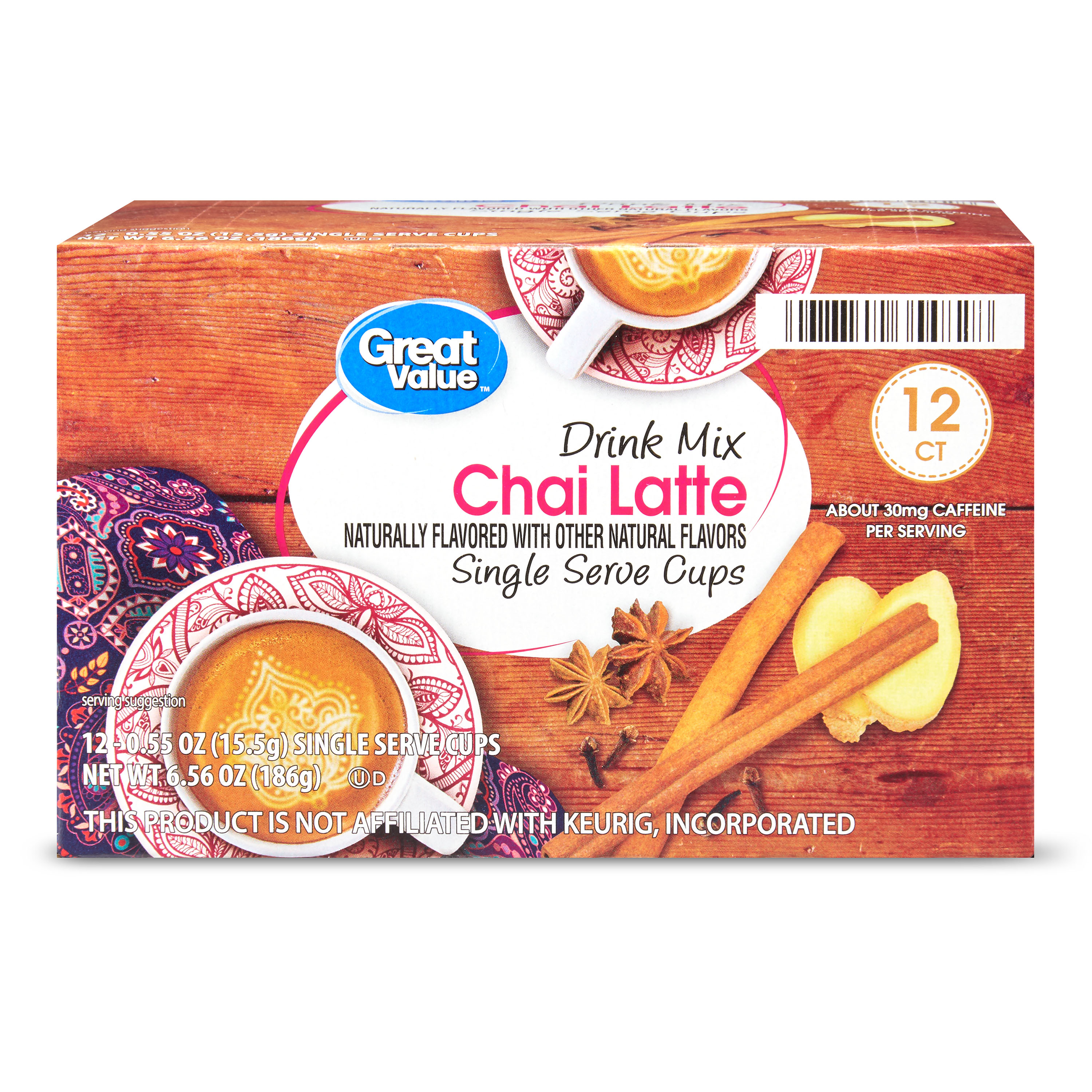 KEURIG Great Value Chai Latte Drink Mix SingleServeMedium Ground