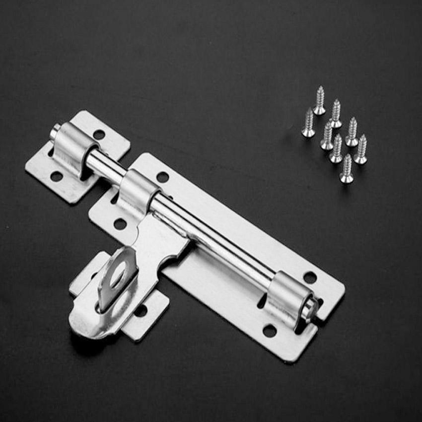 5 Inch Thick Door Latch Long Silver Stainless Steel Door Latch Sliding