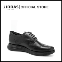 JIRRAS Men Derby Lite Shoes Genuine Leather Filipino Handcraft Triple Black Paul