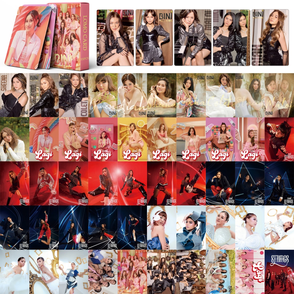 BINI photocards jollibee bini jollibee 50pcs/55pcs/95pcs/96pcs BINI Photocard BINI Lomo Cards 30/45/92/124pcs Kpop Lomo Cards 55pcs/box BINI 8pcs/set poster