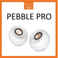 Creative Pebble Pro (MF1710) Minimalist 2.0 USB-C Desktop Computer Speakers with Bluetooth 5.3 and Customizable RGB Lighting Clear Dialog and BassFlex Tech USB Audio Headset Port for Desktop PC and Mac