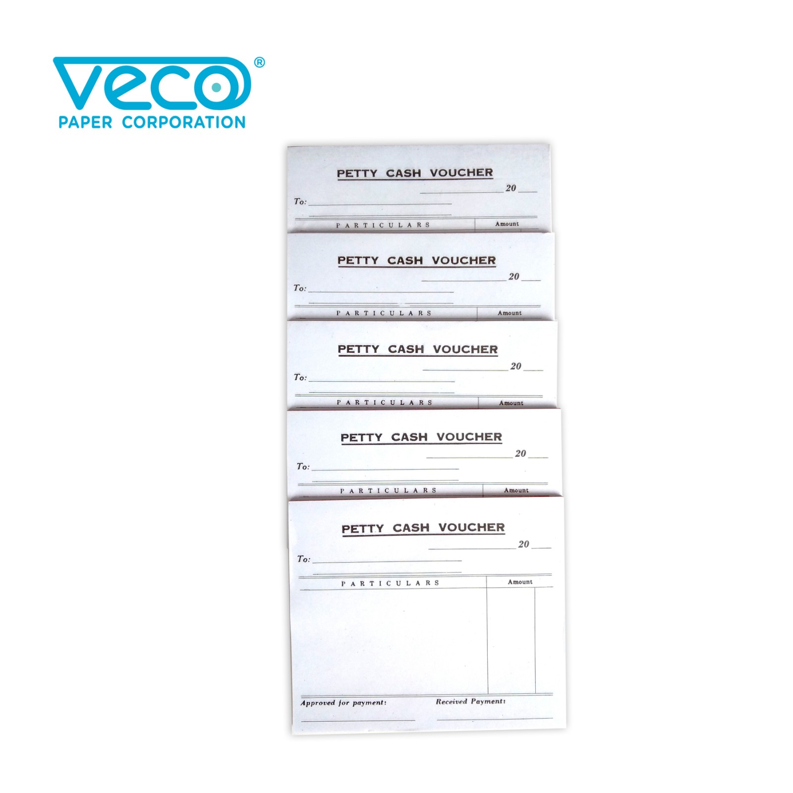 Veco Petty Cash Voucher 4.25in x 5in 50lvs (5pads)