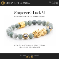Emperors Luck VI - Lucky Piyao  and Evil Eye Charm in Natural Burmese Jade Bracelet