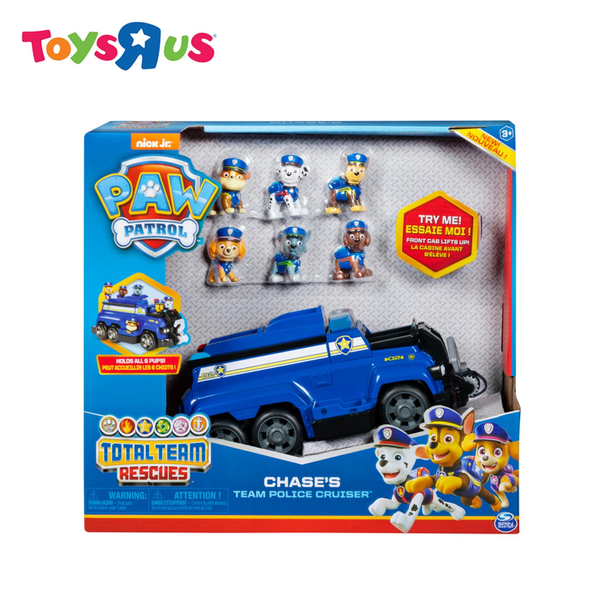 Paw Patrol Total Team Rescues Chase’s Team Police Cruiser All 6 Pups Figures New 