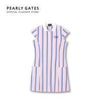 PEARLY GATES Womens French-Style Polo Dress with Vertical Stripes