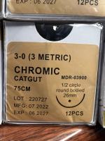 Chromic Catgut Absorbable Suture 0 1 2 3 4 Round and Cutting SURGITECH/ TUDOR