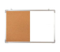 Corkboard Half Whiteboard Bulletin Board with Aluminum Frame