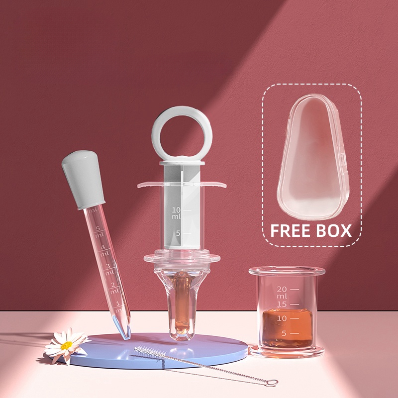 5pcs Baby Medicine Dispenser Needle Feeder Squeeze Medicine Dropper Silicone Safe Medicine Feeder