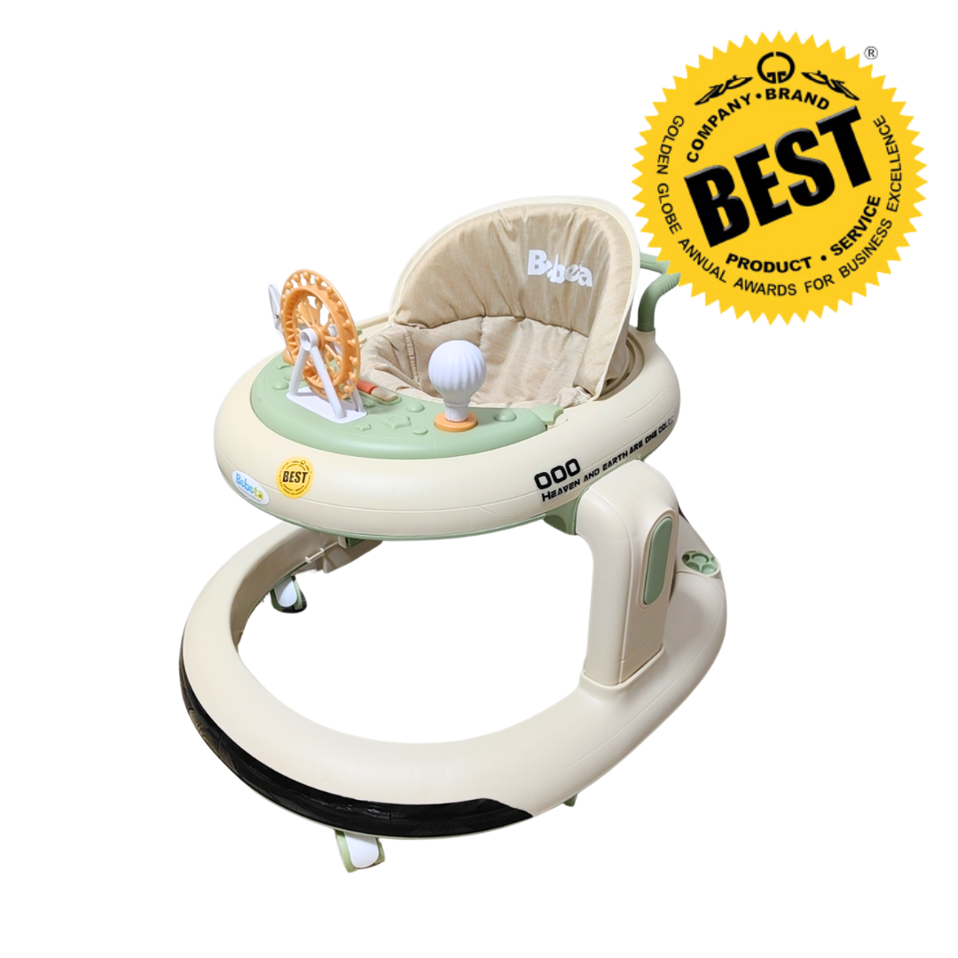 Bebeta Walker & Push Walker w/ Toys & Music Down tray Light Green and White