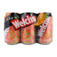 Welchs Zero Orange Sparkling Soda 6 cans x 355mL