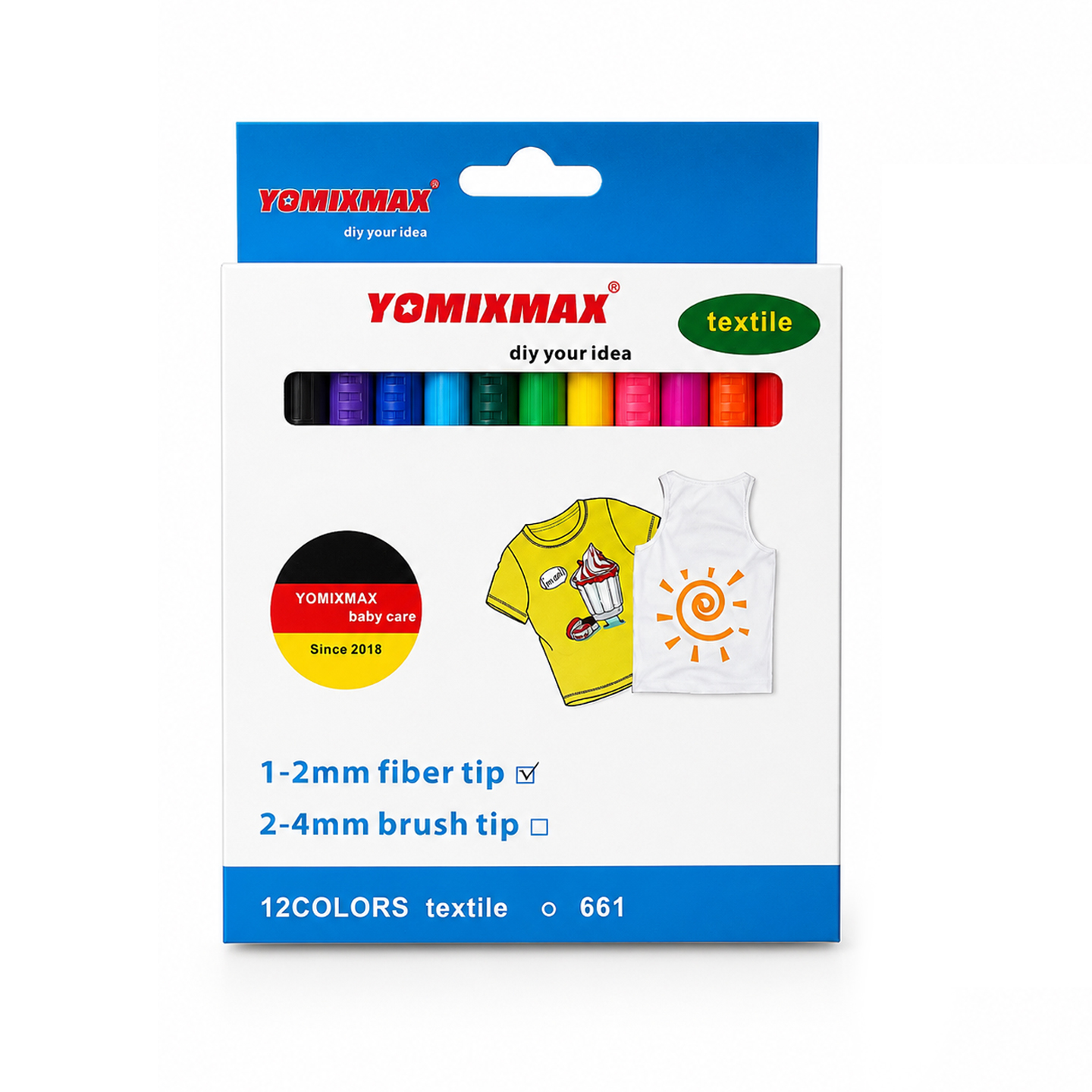 Fabric Paint Marker Pen 12 Colors Art Markers for Clothes Canvas T-shirt Shoes Pens Paint Markers School Student Stationery