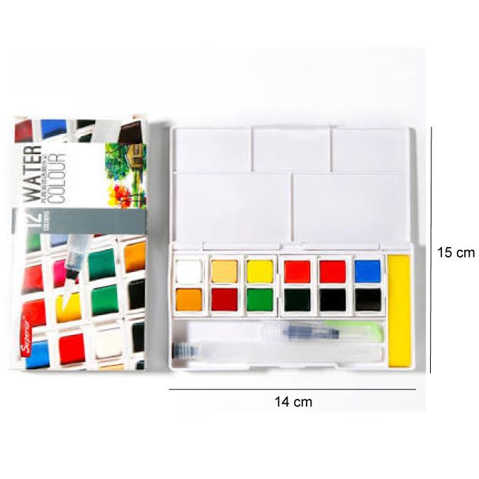 Superior Watercolor Paint Set – 12/24/48 Colors | Portable Travel Kit for Beginners Kids & Artists