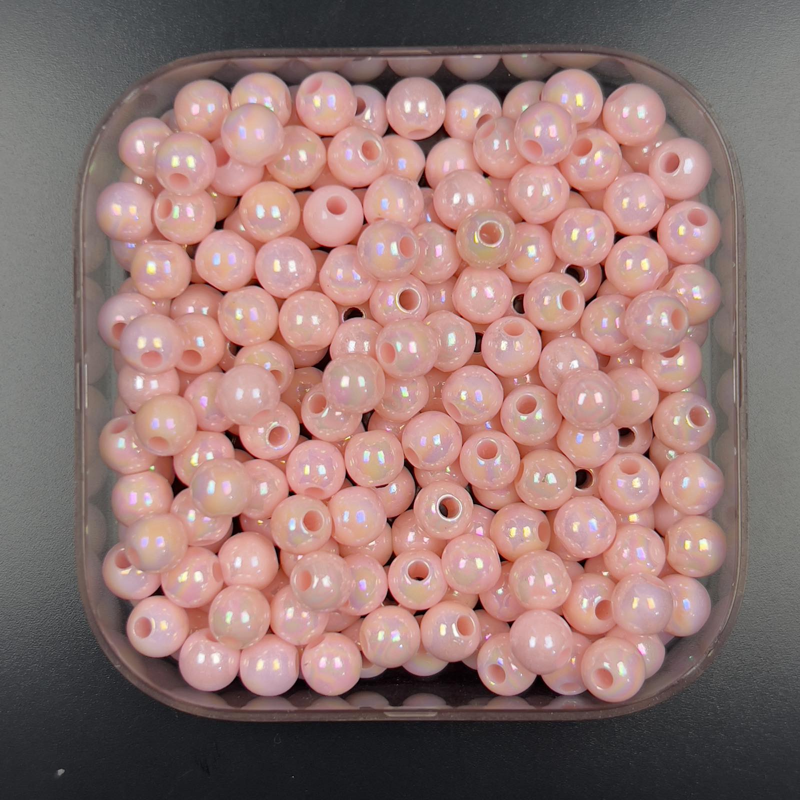 100 Pcs Smooth AB Coated Round Beads 6mm Combi High Quality DIY Beads Art and Craft