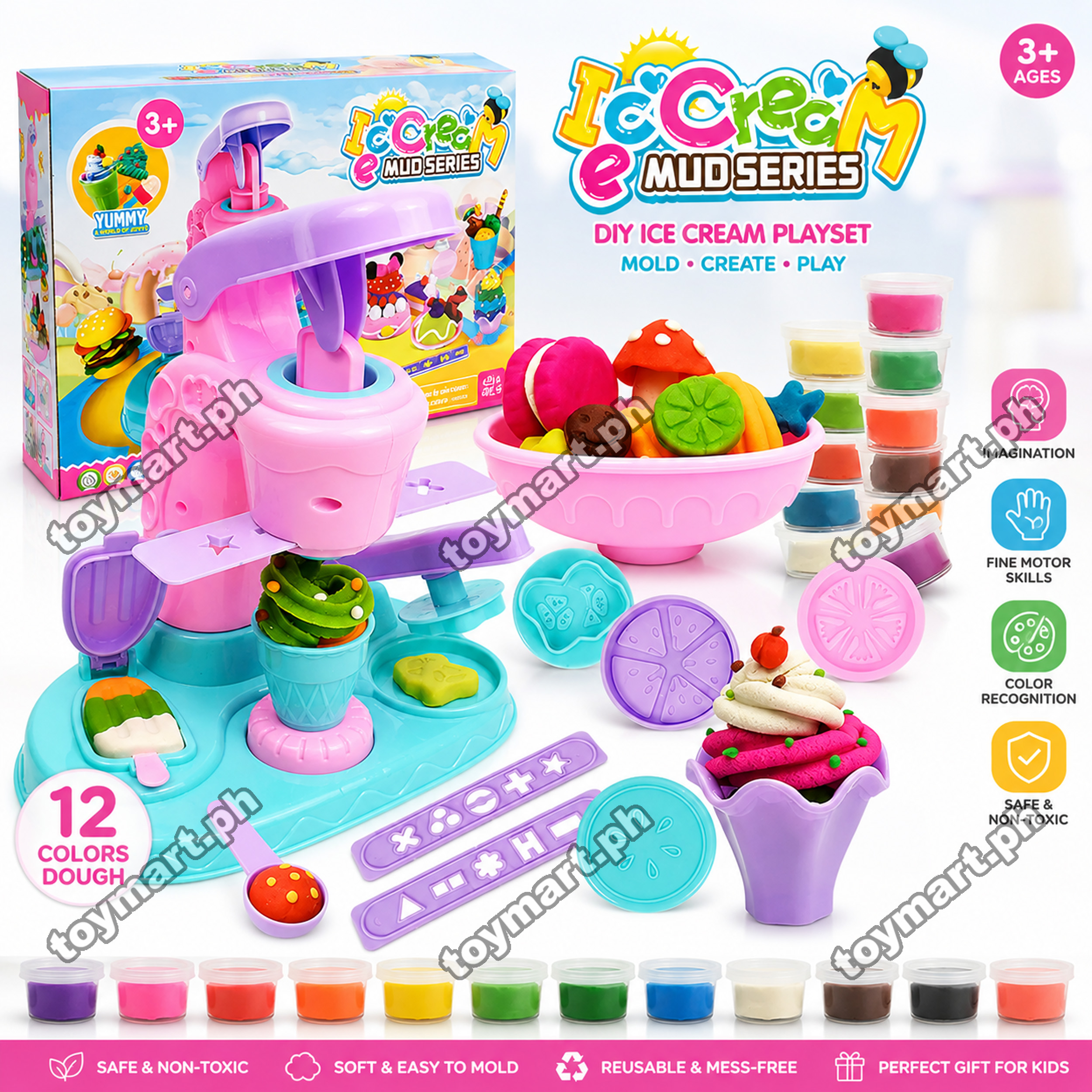 Playdoh 8 Cans Clay Play Set Art and Craft Clay Set Clay Dough Creative Learning Playing Clays Set Imported Quality Children Kids Toy Gift ToyMart Toys Play Set Simulation Toy