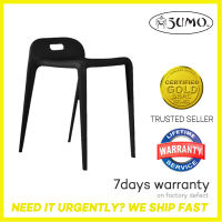 Sumo SS-77BLK Black Full PP Plastic Stacking Stool Furniture (Black) Restobar Furniture Restobar Chair Stackable Chair Plastic Chair Black Chair Bar Furniture Cafe Chair Pantry Chair Canteen Chair Cafe Furniture Restaurant Furniture Bar Stool