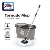 Home Gallery Tornado Mop Spin-Dry Bucket with 1 Microfiber Mop Head Set | Original Spinner Mop | Floor Mop L46.3xW26.5xH25cm ZT33A (1)