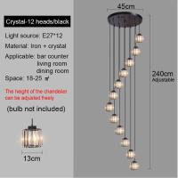 Crystal Chandelier High Ceiling Hanging Light for Stair Lamp Dining Living Room Kwarto silid-kainan sala hagdanan Long Pendant Light Decorative Drop Light