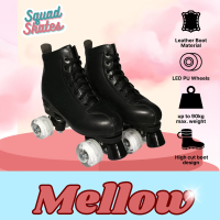 Squad Skates Mellow Roller Skates for Teens Adult with  LED Wheels Light (F-675) EU35 To EU45 -Black