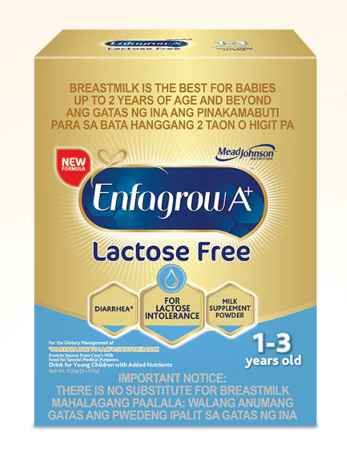 Enfagrow A+ Three Lactose Free 1.725kg for Dietary Management of Lactose Intolerance for 1-3 Yrs Old