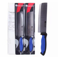 8 Inch YING GUNS High Quality Stainless Steel Carving Knife Meat Knife Slice Meat With Hang Knives，Blue solid plastic handle