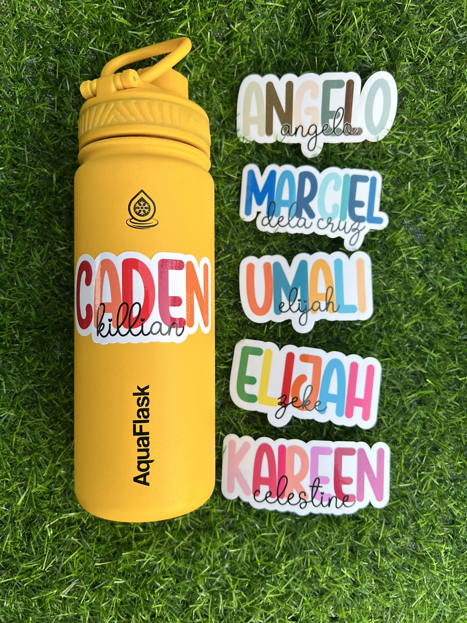 Customized Waterproof Multi-color Name Sticker for Tumbler Laptop Gadgets Motorcyle etc.