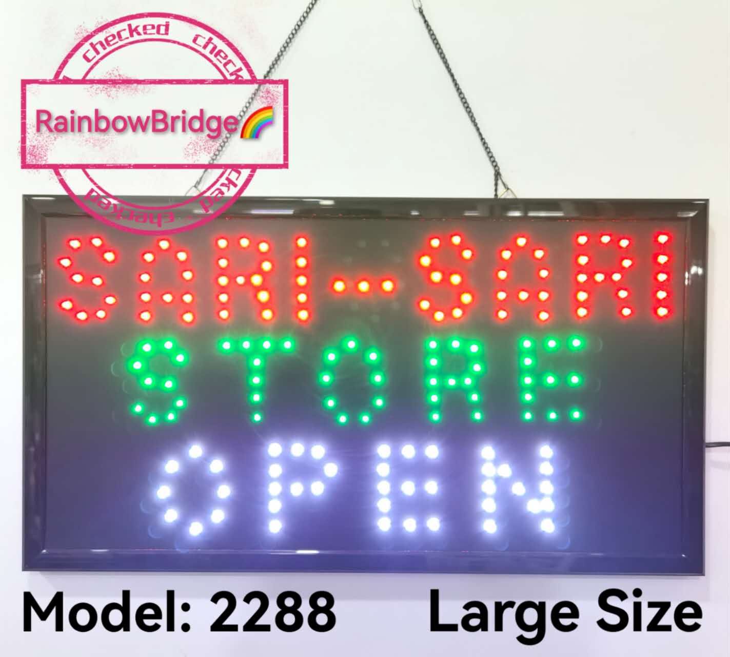 RAINBOW BRIDGE LED SIGN SARI SARI STORE OPEN（New-Small-Large) #SIZE: W48cm & W60cm BIG
