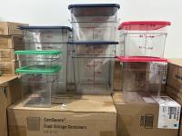 CAMBRO CamSquare Food Storage Containers with Measuring Markings in Various Sizes and Colors for Kitchen Use
