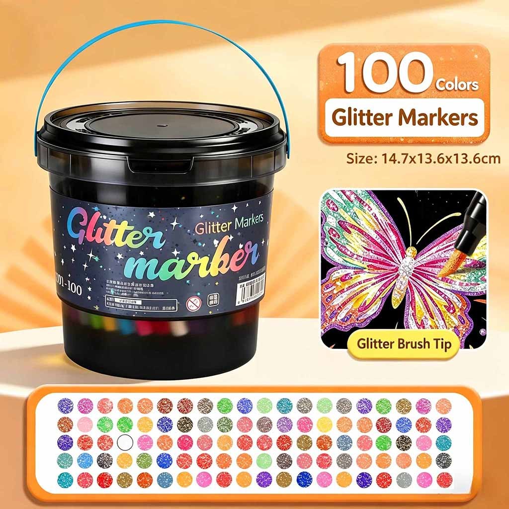 120 Color Dual Tip Glitter Metallic Outline acrylic marker set colored pen highlighter pen set coloring materials set