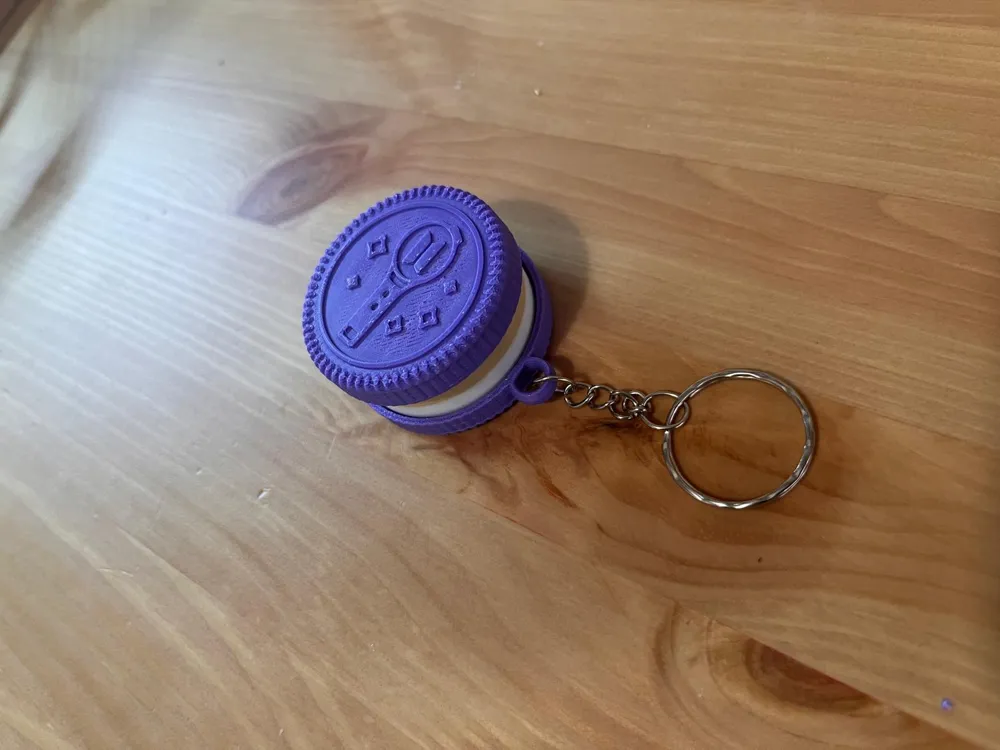 OREO x BTS Mechanical Keychain Clicker | Two-Tone Bicolor Filling Fidget Toy | K-Pop Army Purple Cookie Backpack Charm | Artisan Stress Relief Series