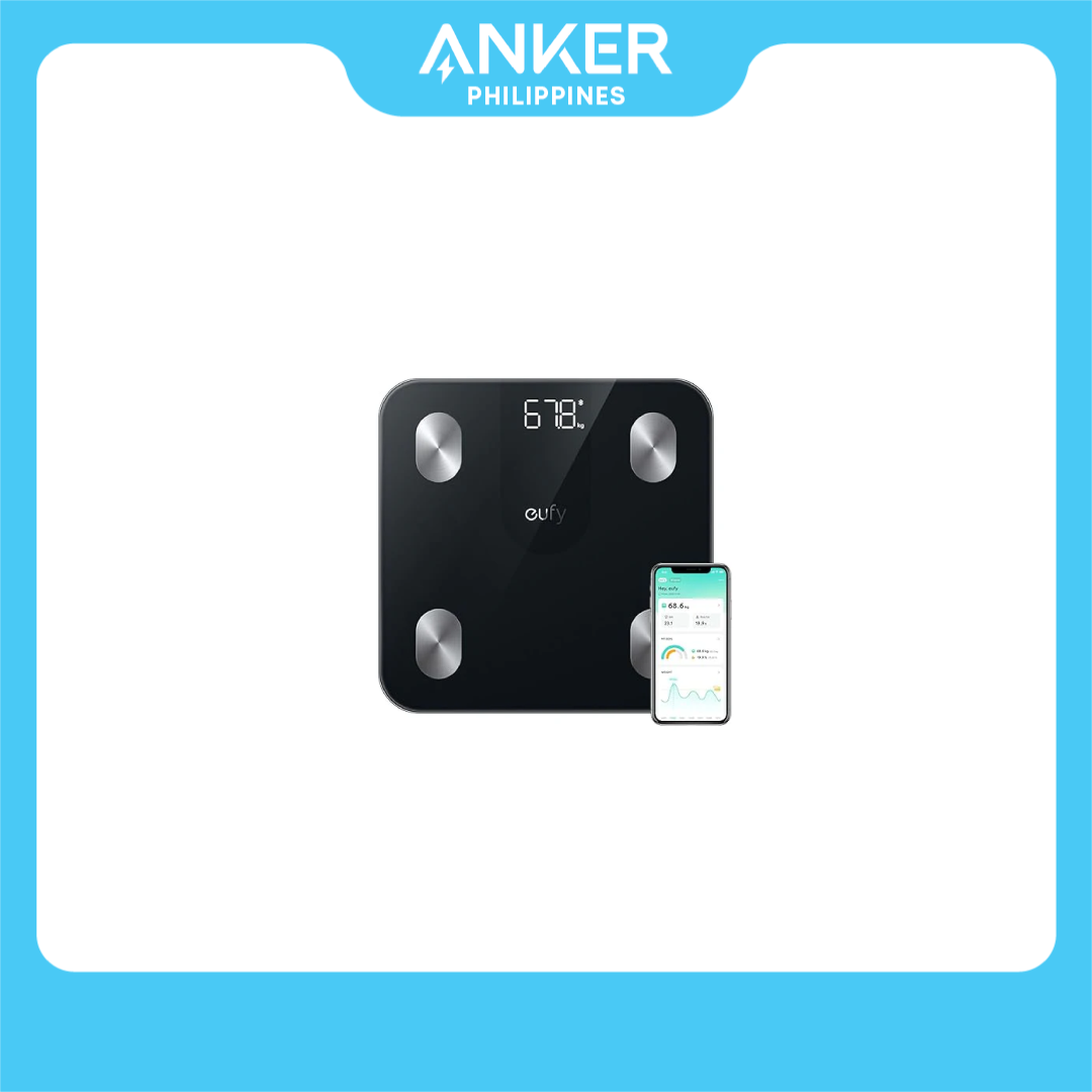 Eufy by Anker Smart Scale A1 with Bluetooth Body Fat Scale Wireless Digital Bathroom Scale 12 Measurements Weight/Body Fat/BMI Fitness Body Composition Analysis Black lbs/kg.