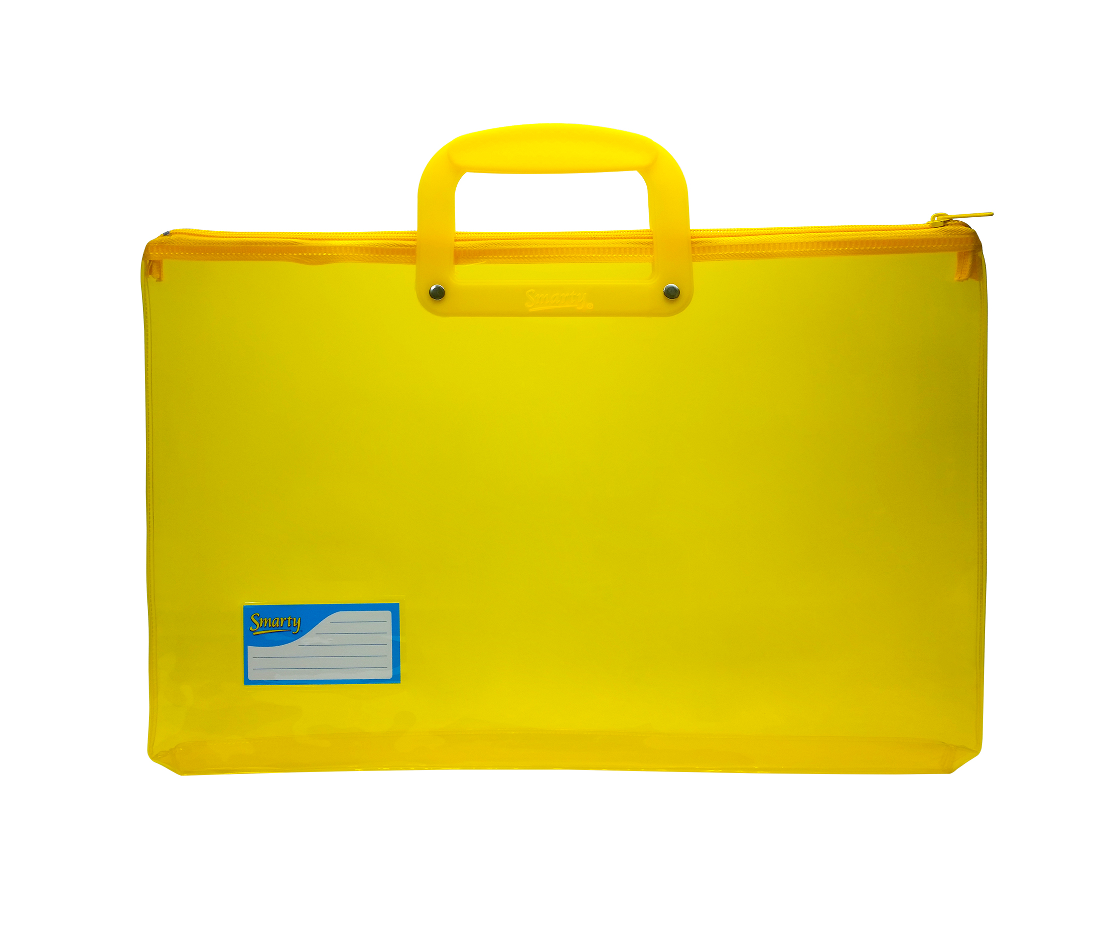 Smarty Long Colored Transparent Plastic Envelope w/ Handle and Zipper