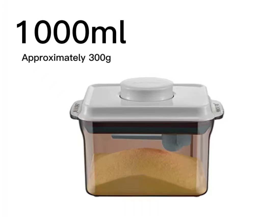 Ankou Milk Powder Container Tight Powder Scraper Leakproof Plastic Storage Box Milk Dispenser One press open Food-grade