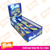Trolli Sour Strips Mix 7g x 24pcs (Mixed Fruit Flavored Sour Gummy Candy)