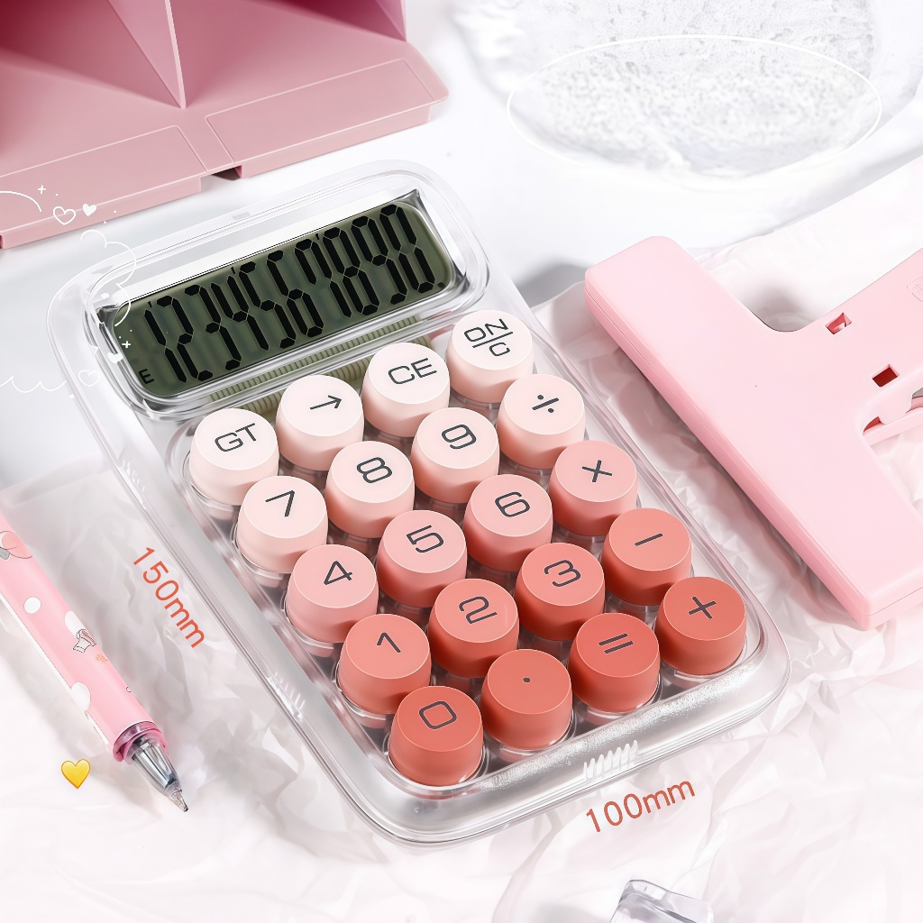 10-Digits Stylish Calculator Office School Transparent Dopamine Gradient Color Mechanical Keyboard Calculator