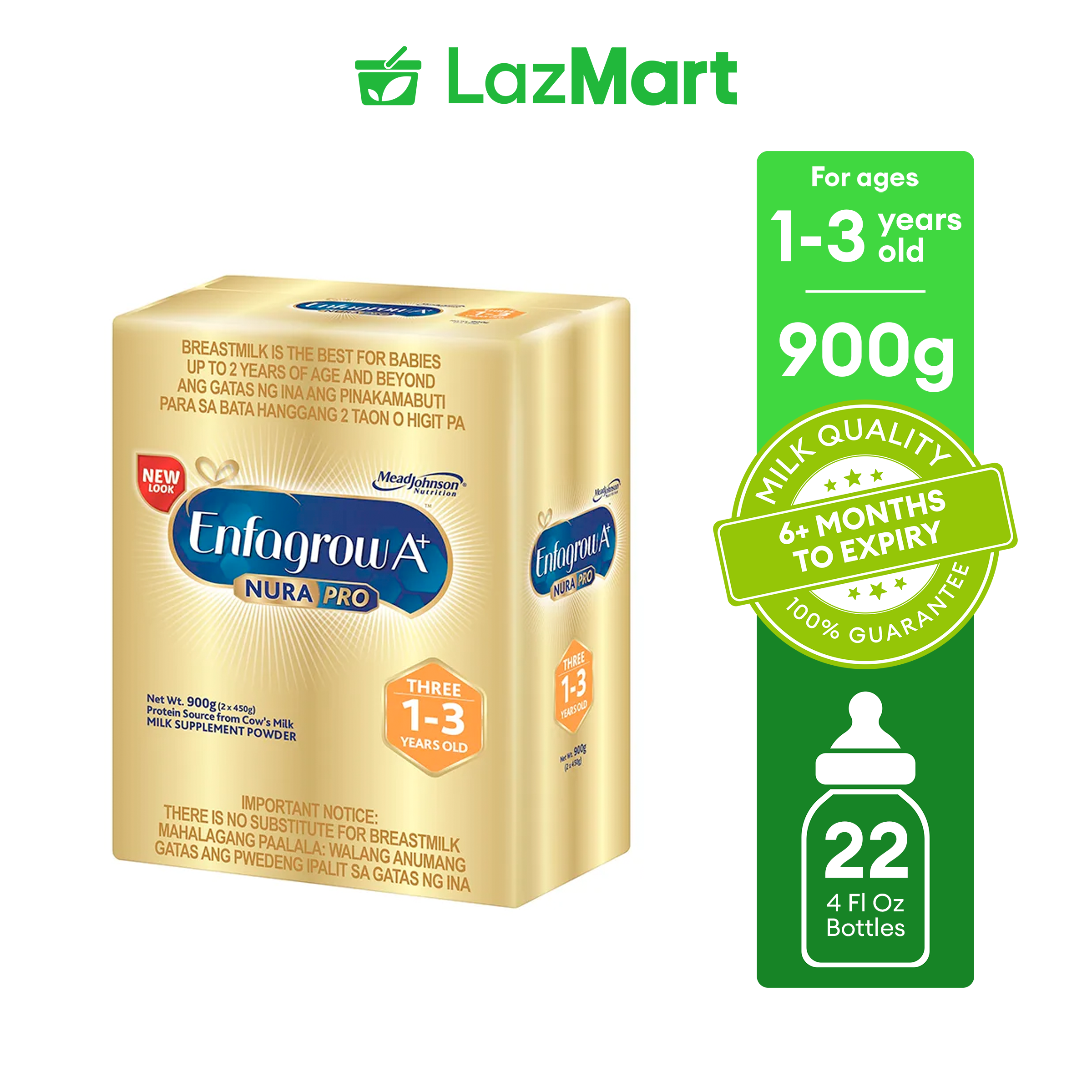 Enfagrow A+ Three Nurapro 900g Milk Supplement Powder for 1-3 Years Old
