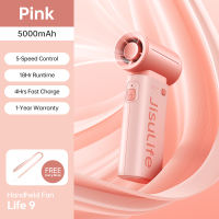 JISULIFE Handheld Fan Life9 Mini Portable Jet Fan Rechargeable 5000mAh Battery USB Fans With 5 Gears Strong Wind Suitable For Summer Outdoor Camping