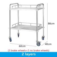 304 metal Stainless Steel Treatment cart Medical equipment Trolley Nursing Operation Mobile Support and storage trolley Kitchen Cart