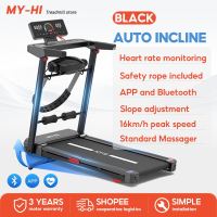 MY-HI Foldable Treadmill Q8 1-16km/h 4HP Adjustable Incline With Massager Exercise Machine for Running Home Use