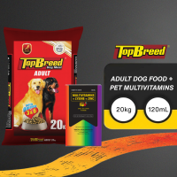 TopBreed Adult Dog Meal Dry Pet Food 20kg + TopBreed TopB+ Pet Multivitamins 120mL Bundle