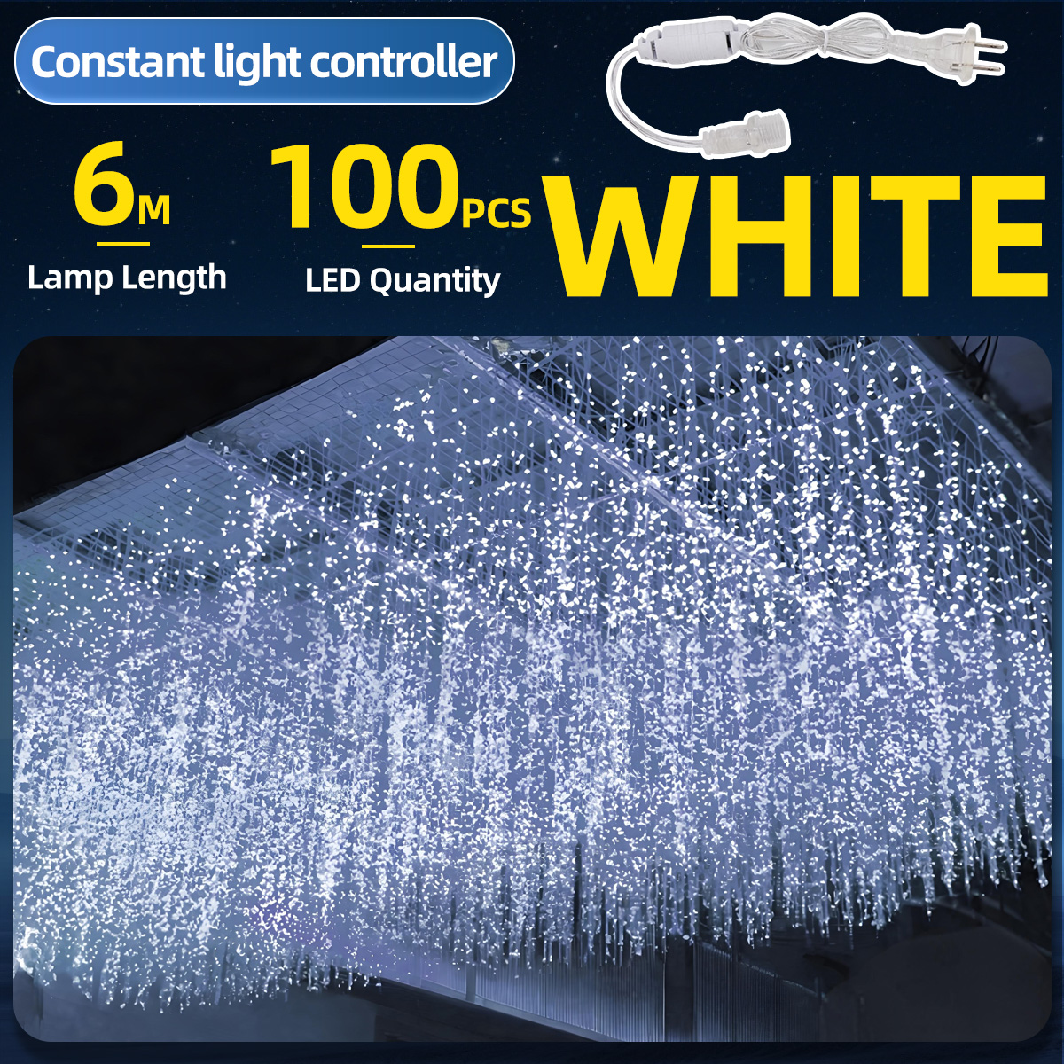 KINGSOLAR BUY 1 TAKE 1 LED Christmas Light Icicle Waterfall Fairy String Curtain Lights Garland Outdoor Wedding Party Decor