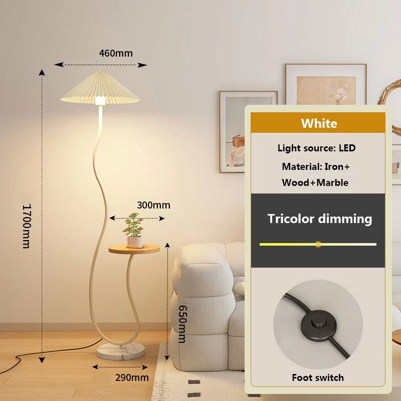 GiftDeal 3 Color Temperature Full Spectrum Eye Protection Floor Lamp with Table Tray for Living Room Bedroom