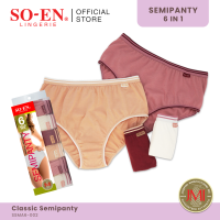 SO-EN SSM Regular 6-in-1 Cotton Blend Semipanty Set for Women